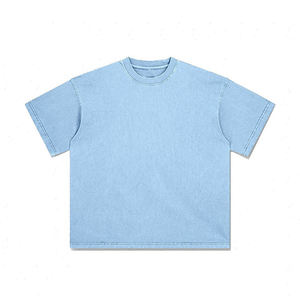 ZewuMen's 2025 весна-лето 260 г футболка из чистого хлопка в стиле ретро Модная молодежная свободная однотонная Европейская футболка - Product Image 5