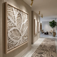 Papier Xuan décoratif artisanal écologique en pulpe de feuille blanche, peinture artistique durable encadrée en fibre, art en relief