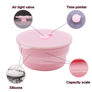 Custom Reusable <strong>Collapsible</strong> <strong>Silicone</strong> Food Storage <strong>Container</strong> for Baby Lunch Box Neutral Colour - Product Image 4