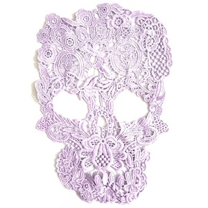 スカル刺繍生地パッチDIYレースアップリケアクセサリー水溶性レース3D中空パッチ - Product Image 5