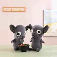 Adorable coussin en maille lavée brodé Chihuahua, jouet en peluche doux et créatif, rembourrage en coton PP, idée cadeau anti-stress