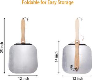 12 "X 14" buccia per <span class=keywords><strong>Pizza</strong></span> in alluminio, paletta per <span class=keywords><strong>Pizza</strong></span> in metallo con manico in legno pieghevole, <span class=keywords><strong>accessori</strong></span> per <span class=keywords><strong>Pizza</strong></span> <span class=keywords><strong>accessori</strong></span> per <span class=keywords><strong>Pizza</strong></span> - Product Image 2