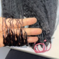 Extensions de cheveux bouclés au crochet 100% naturels, type boucles birmanes, avec fil invisible pré-bouclé, pour un effet bouclé profond et lâche