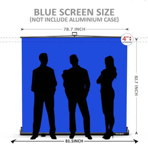 RAUBAY 78.7 x 82.7in Large Collapsible Blue <b>Backdrop</b> Screen Portable Retractable Panel Photo Nude Background with <b>Stand</b> - Product Image 2