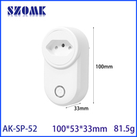 Boîtier de prise intelligente Wi-Fi standard brésilien pour prise sans fil avec bouton intégré, blanc