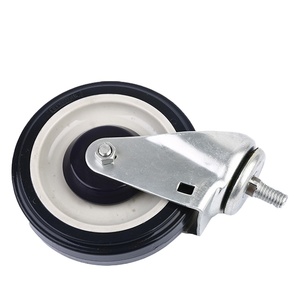 3/4/<span class=keywords><strong>5</strong></span>/6/8 Zoll schwarz blau silber Gummi drehbar Stahl kern industrielle Lenkräder für Supermarkt Shop Trolley - Product Image 3