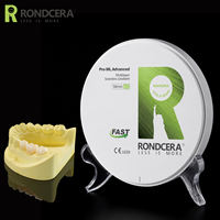 Disque de zircone esthétique Rondcera Advanced 800MPa-1250MPa pour couronnes et incrustations postérieures, disque de zircone multicouche polychrome