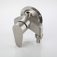 Ensemble de robinetterie murale monocommande contemporain en acier inoxydable 304, avec douchette pressurisée portable et support de douche sur pied effet pluie