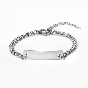 Bracciale per bambini in acciaio inossidabile con gioielli per bambini bracciale personalizzato con nome personalizzato inciso placcato in oro con targhetta - Product Image 5