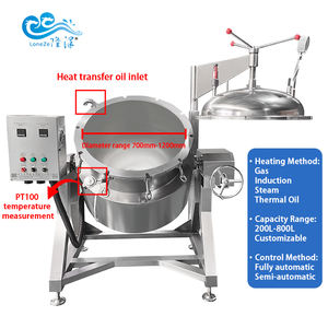 <span class=keywords><strong>Olla</strong></span> a Presión Industrial de Acero Inoxidable con Inclinación de 300L <span class=keywords><strong>para</strong></span> Procesamiento de Carne, Precio de Fábrica LONGZE - Product Image 4