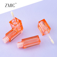 Tubes de gloss à lèvres de 3 ml, forme unique, vides, orange, à double paroi, pour rouge à lèvres liquide, avec bouchon, tube en plastique personnalisé à mécanisme rotatif