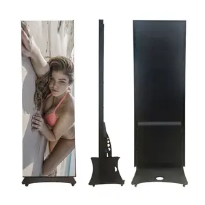 Lecede 4g Wifi controllo pavimento portatile commerciale pubblicità digitale specchio Led Poster schermo nero LCD Indoor SDK 2G