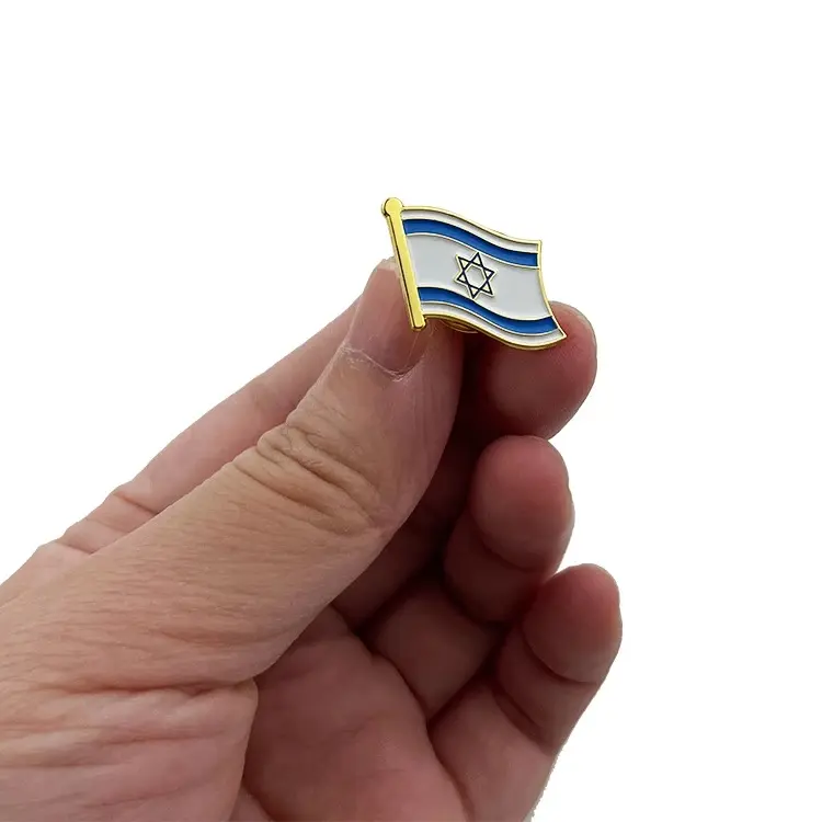 Hot Sale Custom Metal Sublimation Blank Flags Lapel Pins Badge Hard Soft Enamel Brooch Country Flag Pin Usa Israel Flag