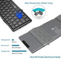 Clavier sans fil IClever BK08 Clavier pliable Pavé tactile (synchro jusqu'à 3 appareils) Pliage en trois parties Format de poche