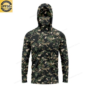 Haut de pêche à manches longues avec capuche, logo personnalisé, séchage rapide, protection UPF 50, respirant, imprimé, anti-UV - Product Image 1