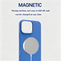 Étui de téléphone Casemimi en silicone liquide de couleur unie, design sportif, antichoc, magnétique, de luxe pour 17 Pro Max