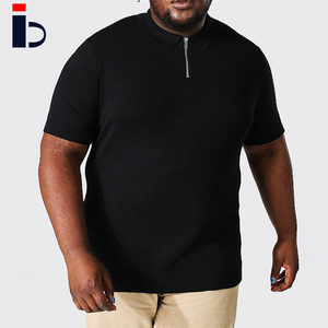 Nouvelle mode T-shirt polo grande taille recyclé tricoté à demi-fermeture éclair pour hommes hauts et grands vêtements décontractés - Product Image 4