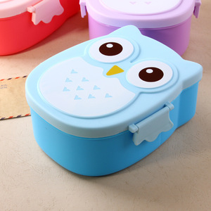 Cute Cartoon Owl Lunch Box For Children <b>Plastic</b> Bento Box With Lid Divided Sections Student <b>Food</b> Storage <b>Container</b> - Product Image 4