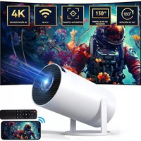 Proyector Portátil Nativo 720P Compatible con 4K, Enfoque Automático, WiFi 6 para Cine en Casa y Camping