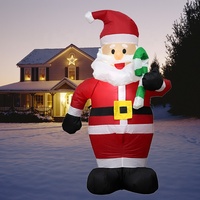 Père Noël gonflable grandeur nature pour extérieur, jardin, décoration de Noël et du Nouvel An, cadeau, figurine de Noël