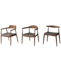 Chaise de salle à manger contemporaine en bois massif avec coussin en cuir - Écologique, imperméable, durable - Chaise de salle à manger pour la maison, le bureau, l'hôtel