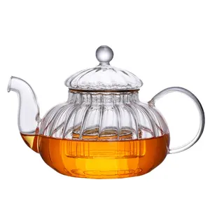 玻璃茶壶发光钻石，带蜡烛取暖炉，包括一个可拆卸的泡茶器制作