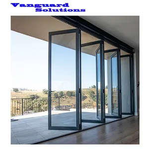 AS2047 Australie TOMA Aluminium Portes Coulissantes Double Portes En Verre Pliantes En Aluminium Bi Fold Garage extérieur Portes Bifold