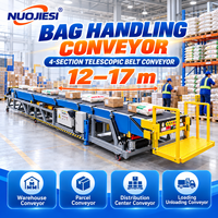Convoyeur télescopique à 4 sections pour sacs tissés, sacs de riz, cartons et emballages, système de convoyeur à bande mobile