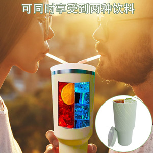 Vaso de silicona con tapa, color rosa, para viaje, apto para lavavajillas, diseño de pajita abatible de color sólido - Product Image 4