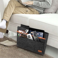 Sac de rangement suspendu en feutre multi-poches pour lit, canapé, accoudoir, télécommande, téléphone, magazines, tablette, organisateur de chambre d'étudiant, caddie de lit