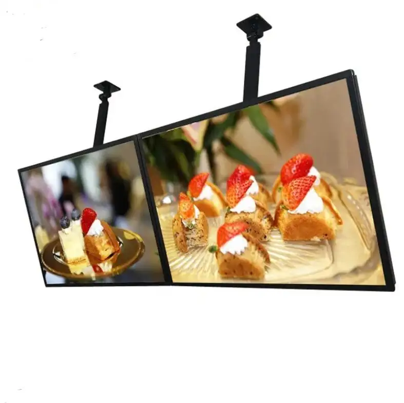 Fast food restaurant advertising snap open LED menu board light box Ceiling hang led illuminated menu light box back light menu