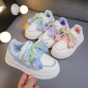 2025 Girls' Tulip <b>Shoes</b> Fashion Sneakers Soft-Soled White Sports Loafers with Stylish Logo Pattern Children's <b>Casual</b> <b>Shoes</b> - Product Image 1