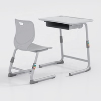 Ensembles de chaises et de bureaux en aluminium pour étudiants universitaires en gros pour le mobilier scolaire