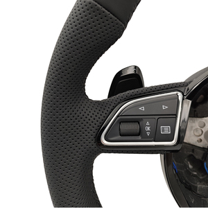 Volant en cuir pleine fleur avec bouton de chauffage en stock pour <span class=keywords><strong>Audi</strong></span> A3 A4 A5 A6 C6 C7 C8 S3 <span class=keywords><strong>S4</strong></span> S5 S6 <span class=keywords><strong>B7</strong></span> <span class=keywords><strong>B7</strong></span>.5 B8 B9 Q5 Q7 RS3 RS4 RS5 RS6 - Product Image 4