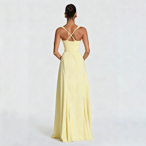 Y3063 Nuovo <span class=keywords><strong>Abito</strong></span> da <span class=keywords><strong>Donna</strong></span> alla Moda Francese, Sexy, con Scollo Basso, Tinta Unita, <span class=keywords><strong>Incrociato</strong></span>, Aderente e Senza Schienale - Product Image 6
