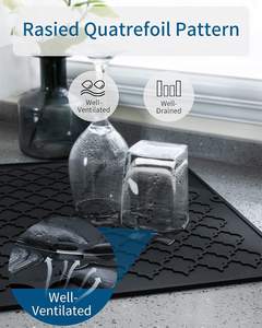 Home Use <b>Silicone</b> Dish Drying Mats Waterproof <b>Silicone</b> Table Mat Heat Resistant Kitchen Counter Accessory - Product Image 5