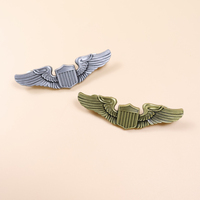 Ailes d'aigle en or brillant 3D personnalisées en fonte pour badge, logo personnalisé, émail doux, impression typographique pour compagnie aérienne