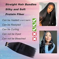 Queue de cheval 10A Lisse 300g, tissage rapide à coudre, 100% Fibre Remy, sans nœuds, inodore, style birman