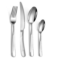 Ustensiles dorés en acier inoxydable, couverts, vaisselle de luxe dorée, couteau, fourchette, cuillère, ensemble de table, couverts de service