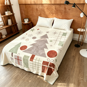 Ensemble de draps, couvertures et taies d'oreiller décoratives en flanelle polaire ultra-douce en polyester personnalisé, literie moelleuse et confortable pour lit - Product Image 6
