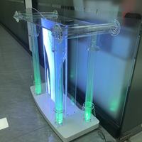 Moderne Portable LED Illuminé Transparent En Plastique Podium Chaire Pupitre Stand Bureau Église École Conférence Présentoir