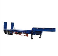 Remorque à plateau bas robuste à 3 essieux, semi-remorque à plateau bas sur mesure pour le transport de machines de construction