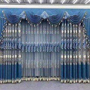 <span class=keywords><strong>Tende</strong></span> Ricamate per Soggiorno con Mantovana, <span class=keywords><strong>Tende</strong></span> Personalizzate in Stile Europeo, <span class=keywords><strong>Tende</strong></span> e Drappeggi di Lusso - Product Image 1