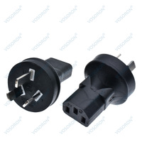 Nouvelle-Zélande AU vers IEC 320 C13 Prise femelle CA CE pour adaptateur d'alimentation 3 prises 10A en PVC pour conversion PDU/UPS