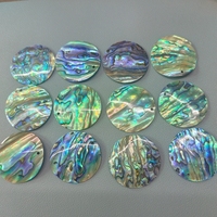 Nouvelles plaques rondes de 35 mm en nacre de Nouvelle-Zélande polie miroir, à perforer, pour la création de bijoux DIY (breloques, boucles d'oreilles)