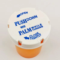 Frascos de tapa reversible de plástico resistente para farmacia RX de plástico para niños