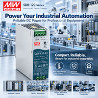 Alimentation électrique sur rail DIN MEANWELL SDR-120-24 24V 5A 120W 88-264VAC PFC actif pour l'automatisation industrielle PLC