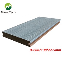 Revêtement de terrasse extérieur en WPC co-extrudé, moderne, imperméable, brossé, sablé, coloré, durable et à emboîtement