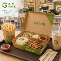 Boîte à lunch jetable personnalisée en papier kraft avec 1/2/3/4/5 compartiments, contenants alimentaires de qualité pour repas, salades et plats à emporter