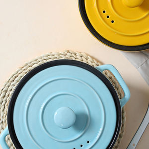 Articles de cuisine en gros, <span class=keywords><strong>Mini</strong></span> casseroles rondes isolées en émail, récipients chauds pour aliments, Pot à soupe, Casserole en porcelaine - Product Image 4